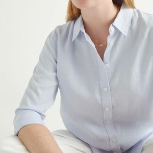Quince 100% European Linen Shirt - small, light blue